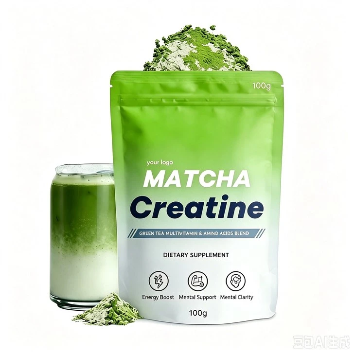 Pudră monohidrat de creatină Pudră de creatină Matcha pentru sprijinirea dezvoltării mușchilor înainte de antrenament
